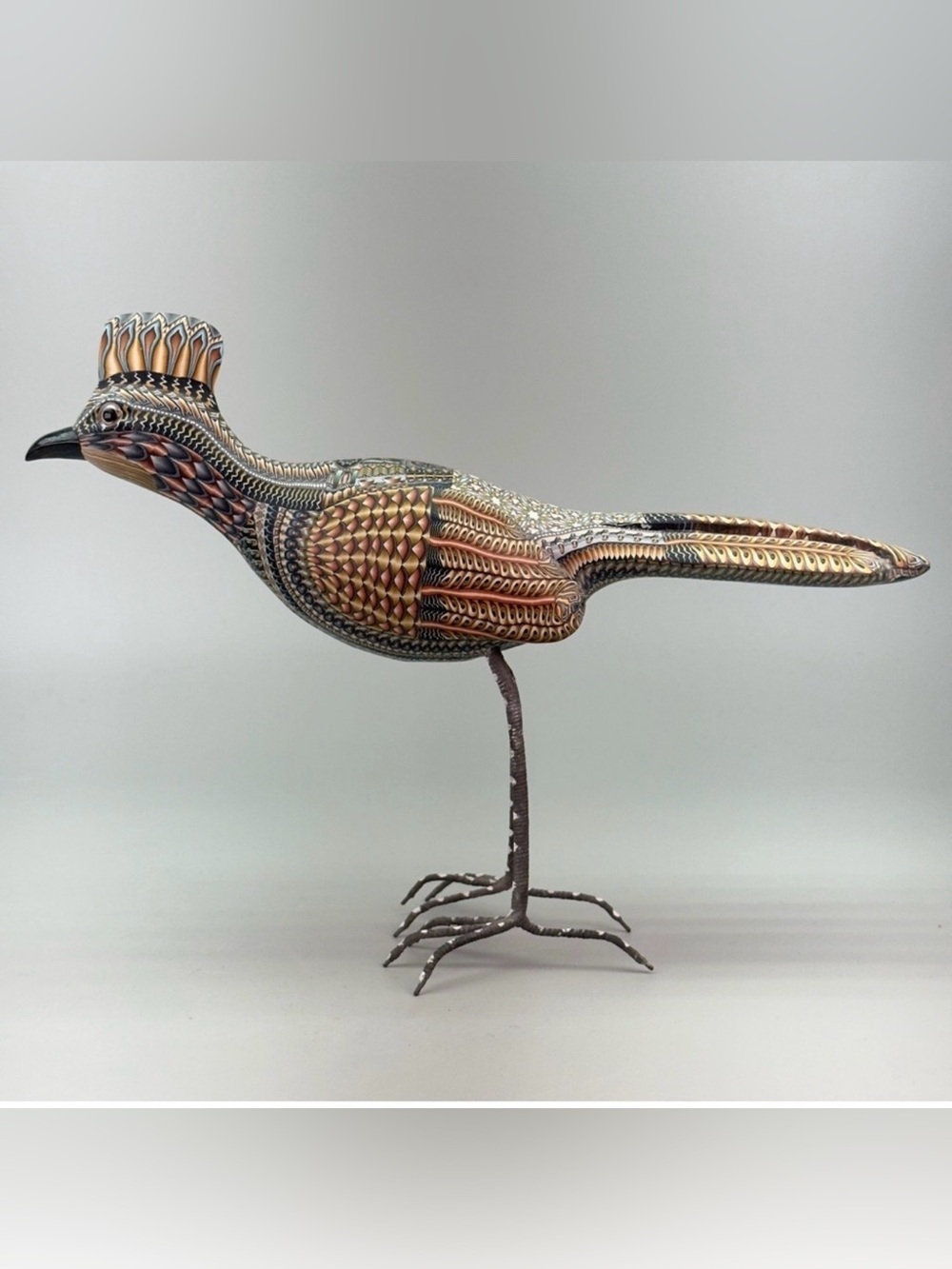 Vintage Jon Stuart Anderson 2002 
FIMO Polymer Clay Roadrunner Sculpture